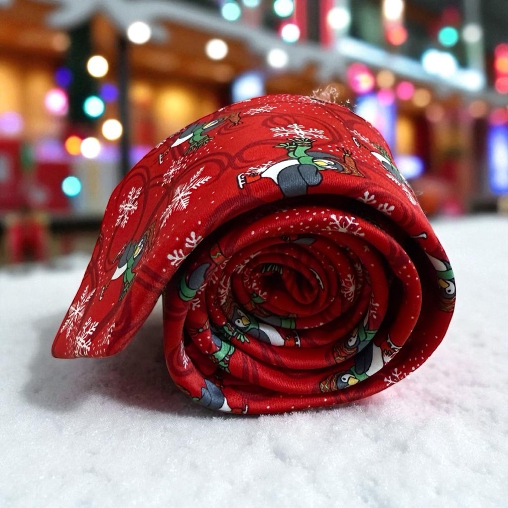 Festive Red Christmas Tie